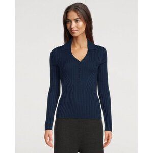 NWT NAADAM New Diamond Navy Silk and Wool Pullover Size Small